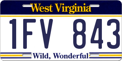 WV license plate 1FV843