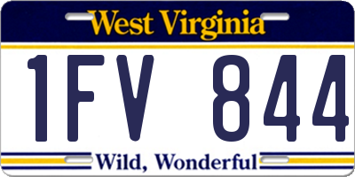 WV license plate 1FV844