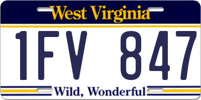 WV license plate 1FV847