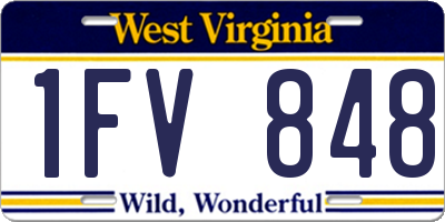 WV license plate 1FV848