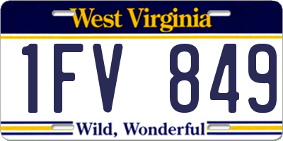 WV license plate 1FV849