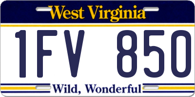 WV license plate 1FV850