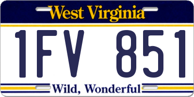 WV license plate 1FV851