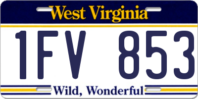 WV license plate 1FV853
