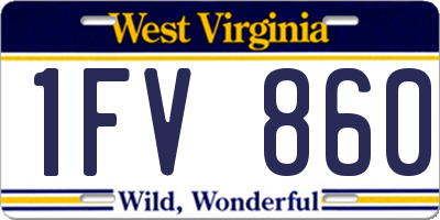 WV license plate 1FV860