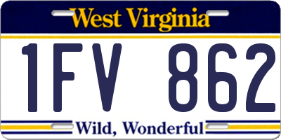 WV license plate 1FV862
