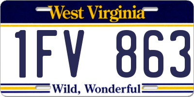 WV license plate 1FV863