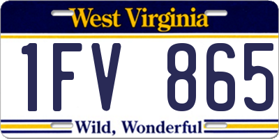 WV license plate 1FV865