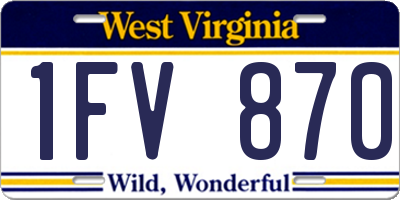 WV license plate 1FV870
