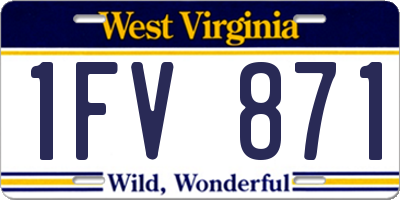 WV license plate 1FV871
