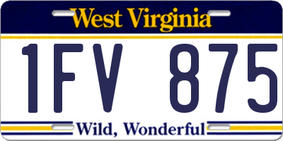 WV license plate 1FV875