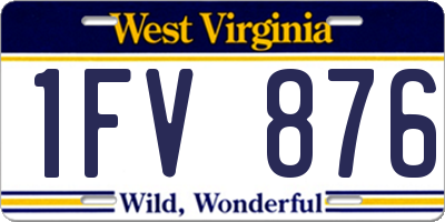 WV license plate 1FV876