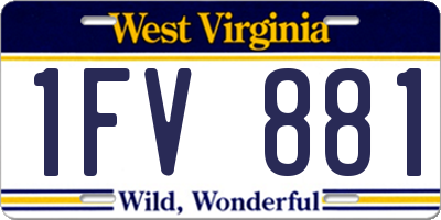 WV license plate 1FV881