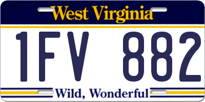 WV license plate 1FV882
