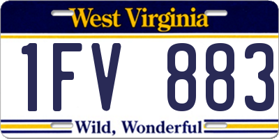 WV license plate 1FV883