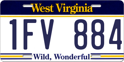 WV license plate 1FV884