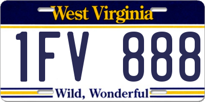 WV license plate 1FV888