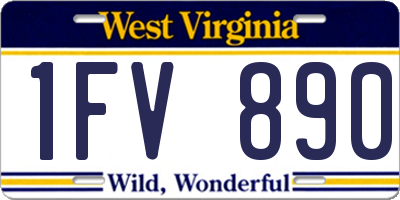 WV license plate 1FV890