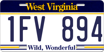 WV license plate 1FV894