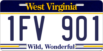 WV license plate 1FV901