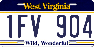 WV license plate 1FV904