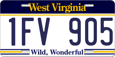 WV license plate 1FV905