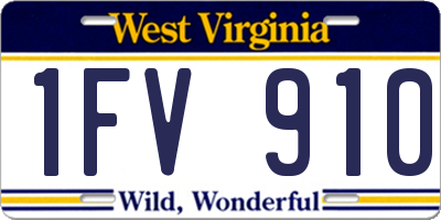 WV license plate 1FV910