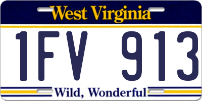 WV license plate 1FV913