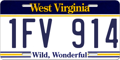 WV license plate 1FV914