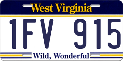 WV license plate 1FV915