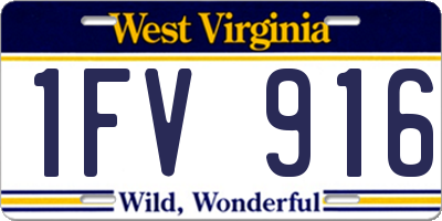 WV license plate 1FV916