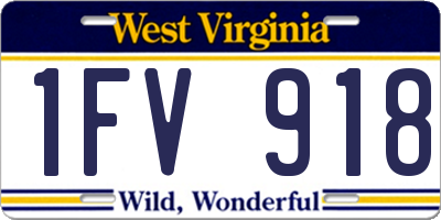 WV license plate 1FV918