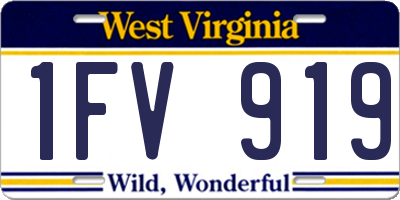 WV license plate 1FV919