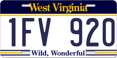 WV license plate 1FV920