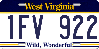 WV license plate 1FV922