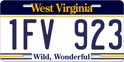 WV license plate 1FV923