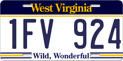 WV license plate 1FV924