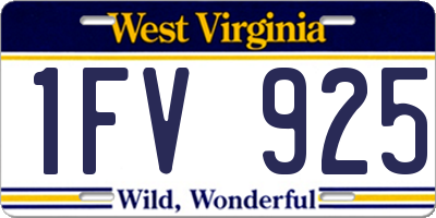 WV license plate 1FV925