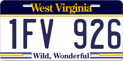 WV license plate 1FV926
