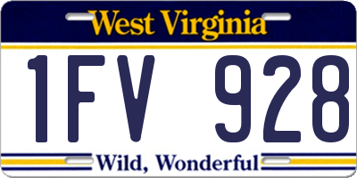 WV license plate 1FV928
