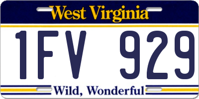 WV license plate 1FV929