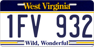 WV license plate 1FV932