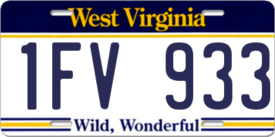WV license plate 1FV933