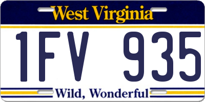 WV license plate 1FV935