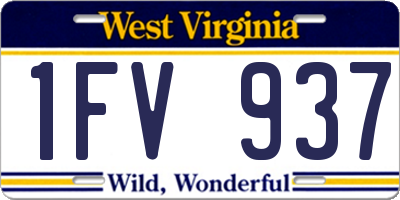 WV license plate 1FV937