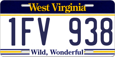 WV license plate 1FV938