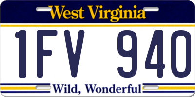 WV license plate 1FV940