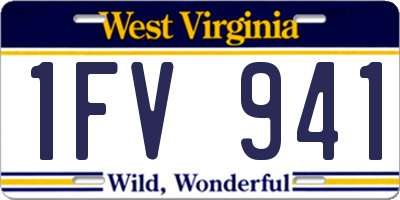 WV license plate 1FV941