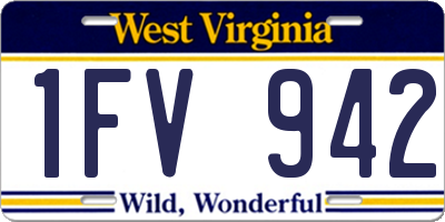 WV license plate 1FV942