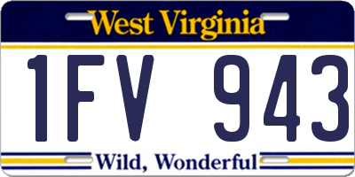 WV license plate 1FV943